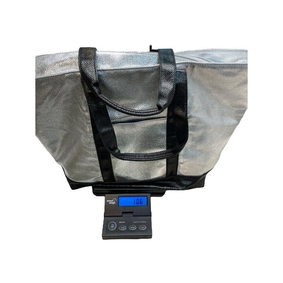 NEW Victoria’s Secret Weekender Tote Bag Limited Edition Metallic Silver Large - Picture 5 of 5
